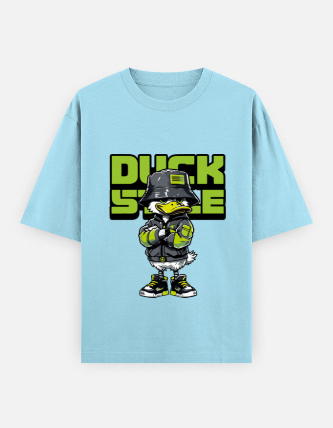 Duck Style Oversized Heavyweight T-Shirt – Noir & Lin India Baby Blue