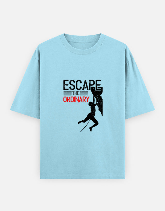 Escape the Ordinary Oversized T‑Shirt – Noir & Lin India Baby Blue