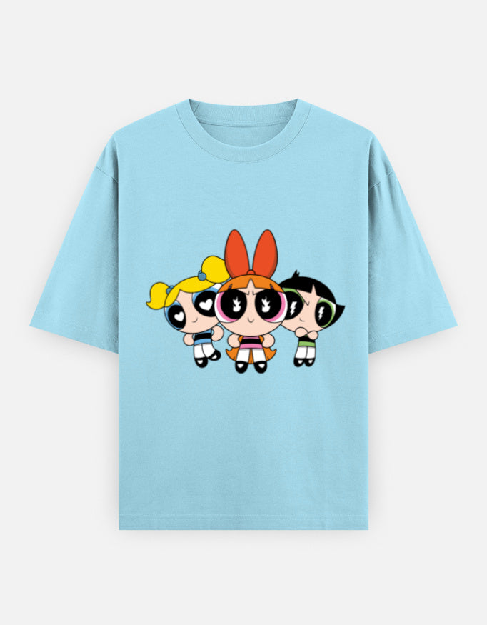 Powerpuff Girls Front & Back Print – Noir & Lin India Baby Blue