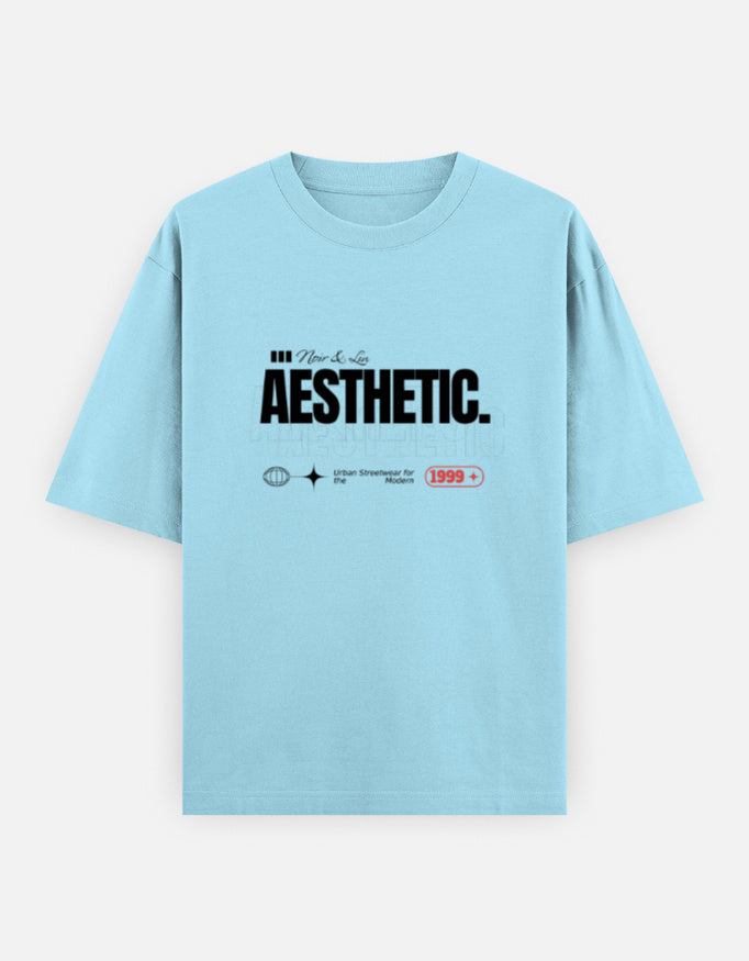 Aesthetic Oversized T-Shirt – Noir & Lin India Baby Blue