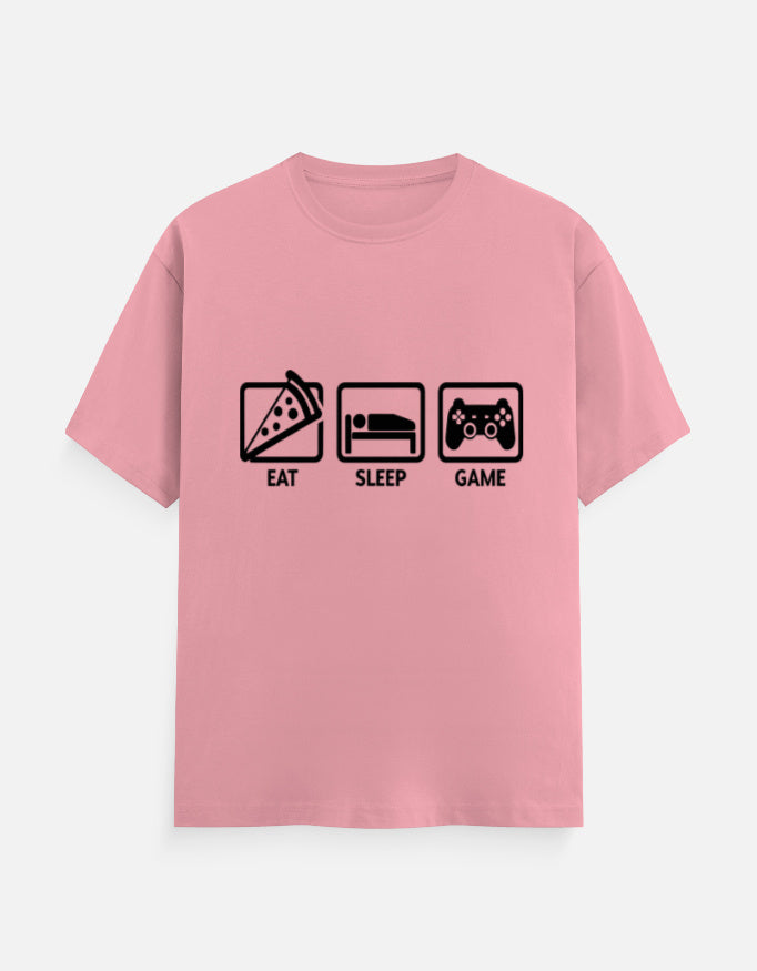 Eat Sleep Game Repeat Tee – Noir & Lin India Flamingo