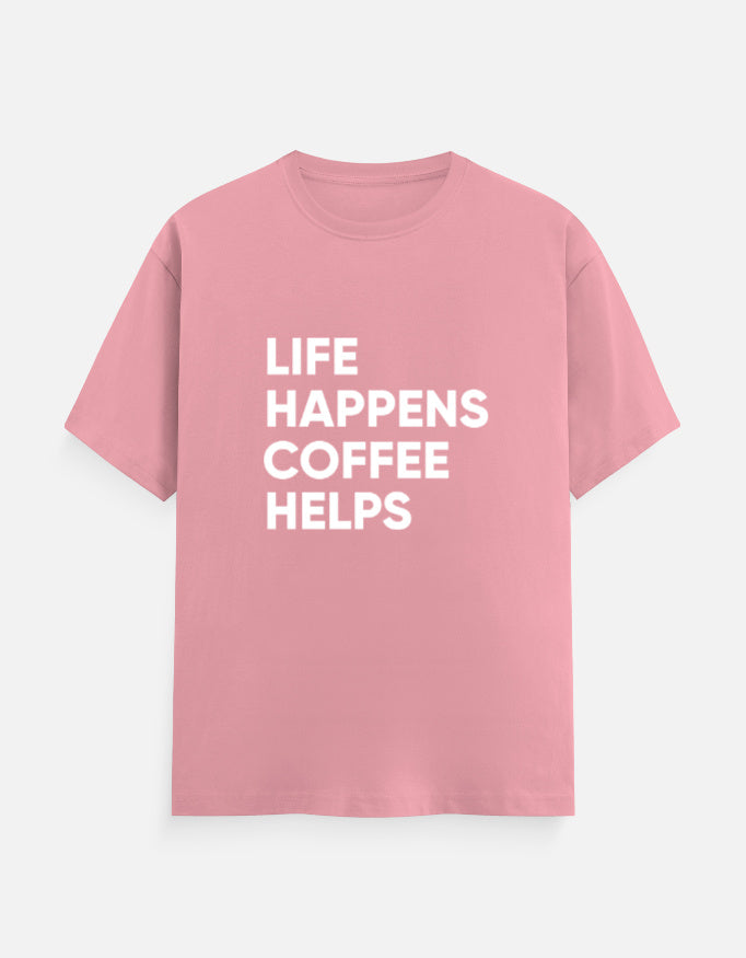 Life Happens, Coffee Helps Tee Unisex T-Shirt – Noir & Lin India Flamingo