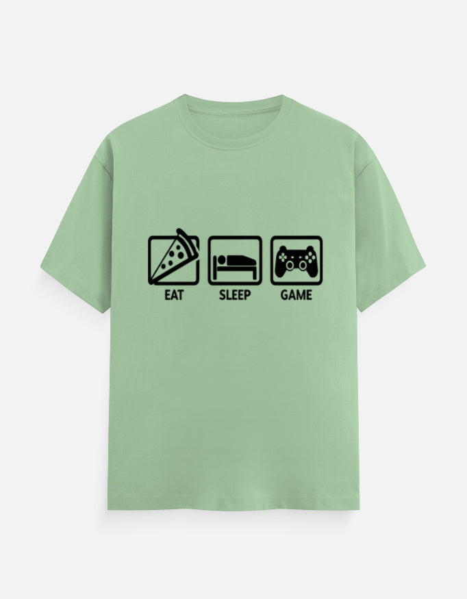 Eat Sleep Game Repeat Tee – Noir & Lin India Jade