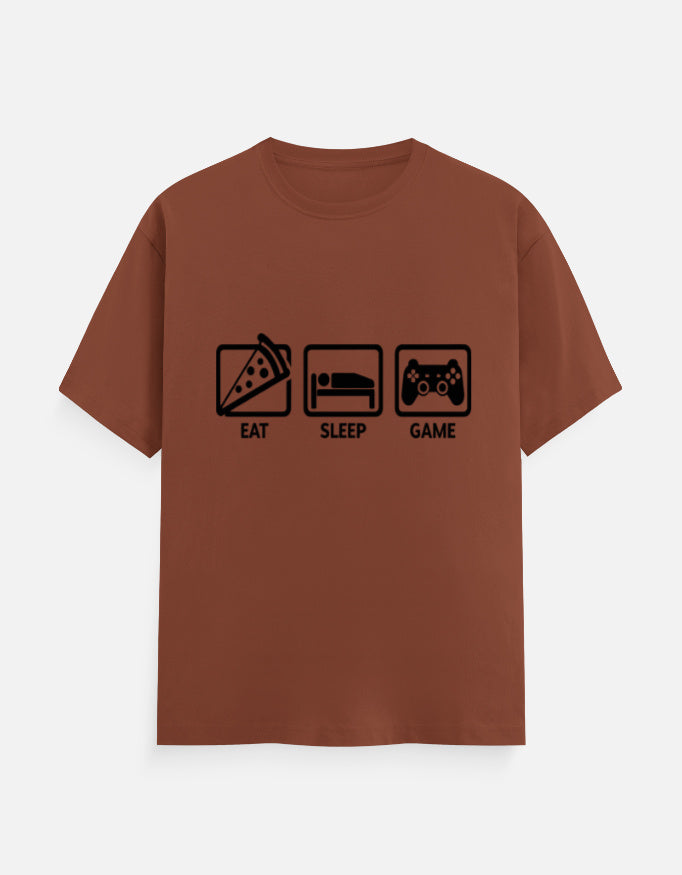 Eat Sleep Game Repeat Tee – Noir & Lin India Copper