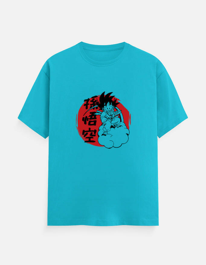Goku Anime Graphic Crew T-Shirt – Noir & Lin India SkyBlue
