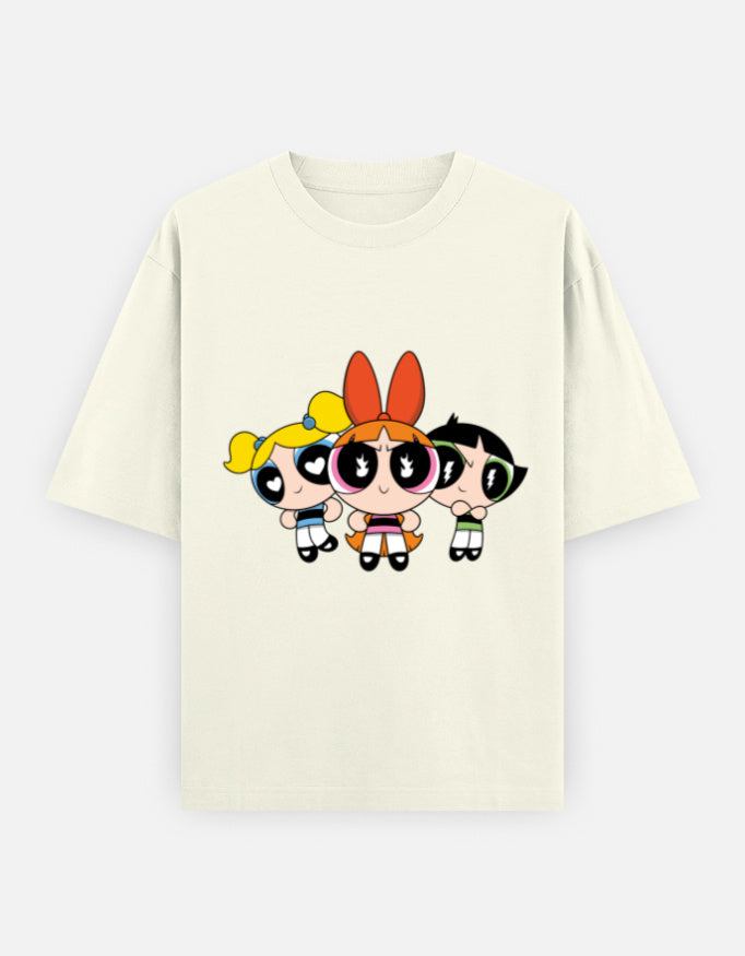 Powerpuff Girls Front & Back Print – Noir & Lin India Off White