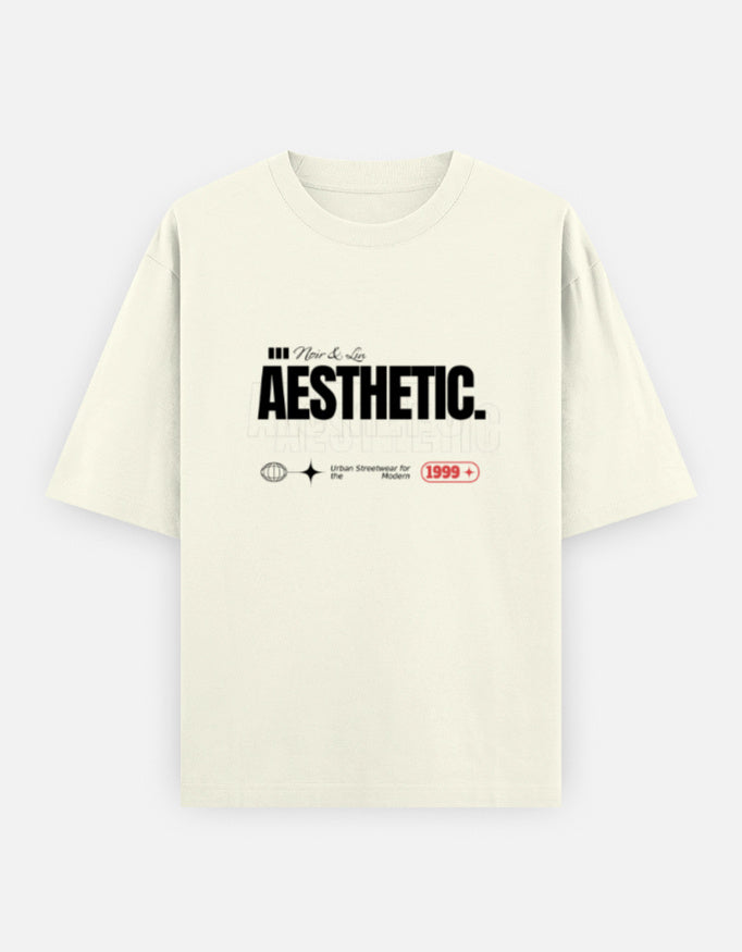 Aesthetic Oversized T-Shirt – Noir & Lin India Off White