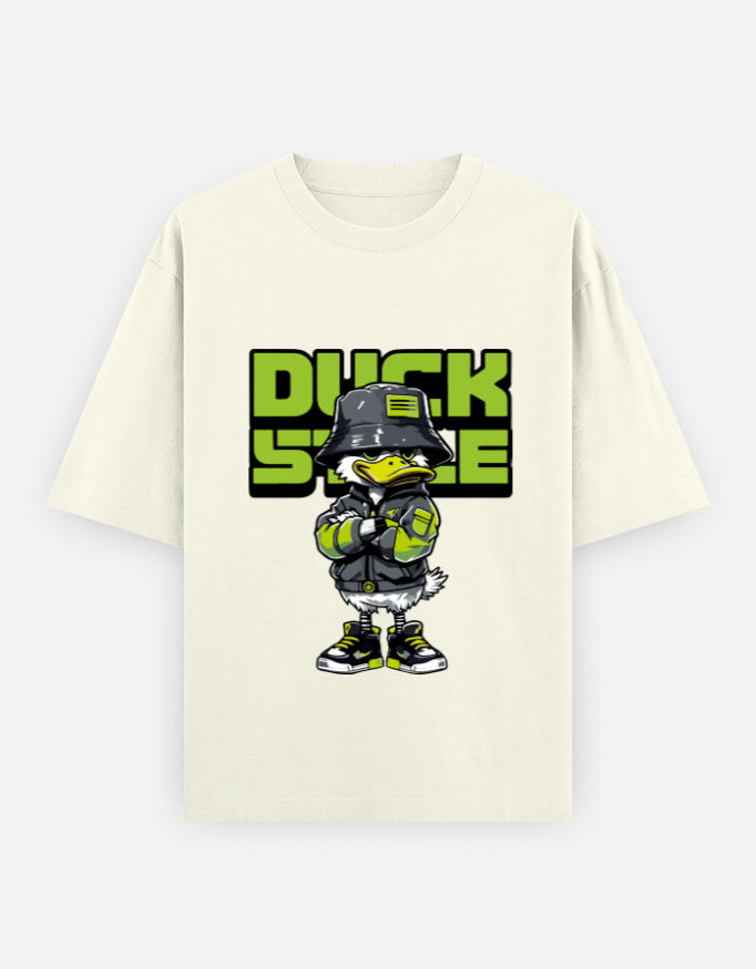 Duck Style Oversized Heavyweight T-Shirt – Noir & Lin India Off White