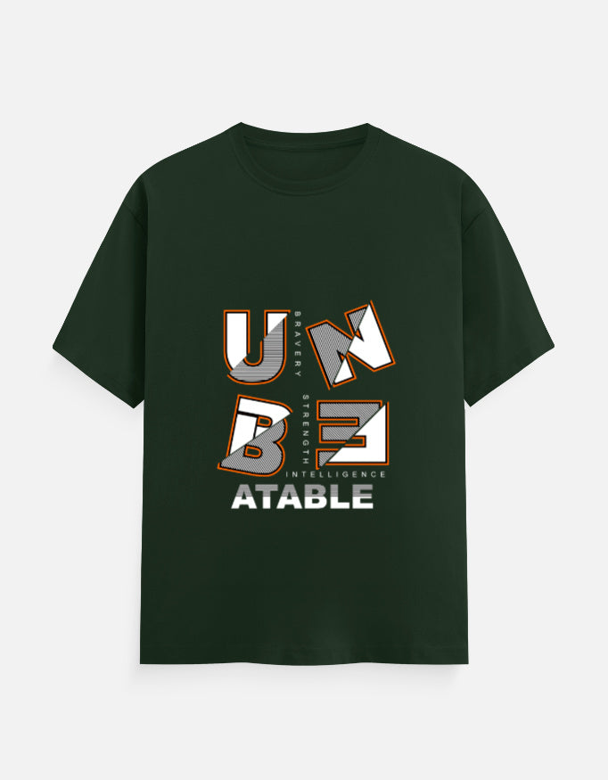 Unbeatable Graphic T‑Shirt – Noir & Lin India Bottle Green