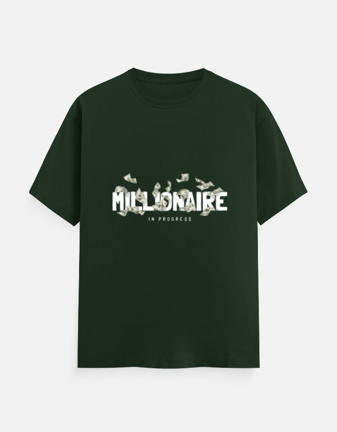 Millionaire In Progress Graphic T-Shirt – Noir & Lin India Bottle Green