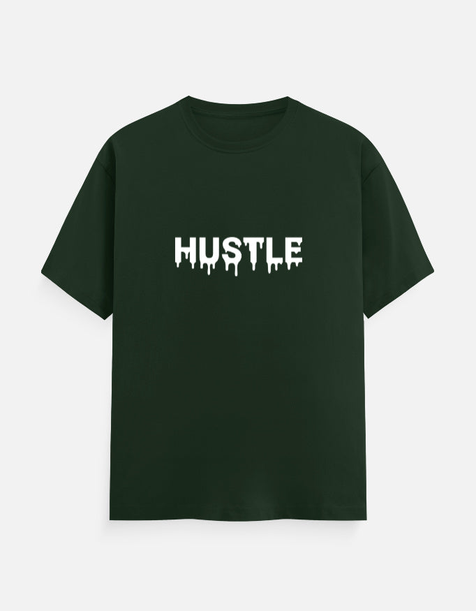 HUSTLE Drip - Vinyl Print - Unisex Regular Fit - Puff Grey – Noir & Lin India Bottle Green