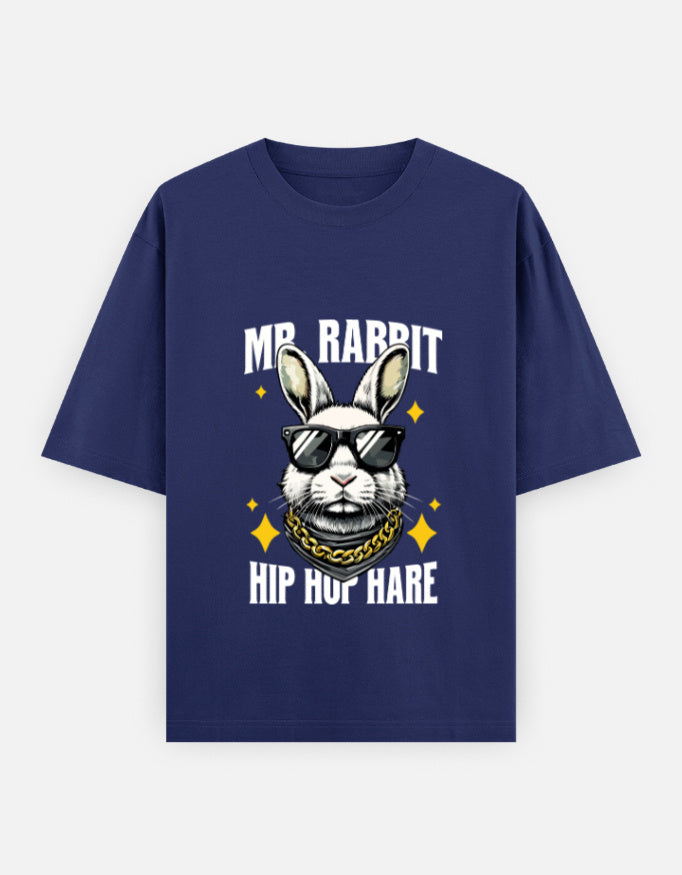 Mr. Rabbit Hip Hop Hare Oversized T-Shirt – Noir & Lin India Royal Blue