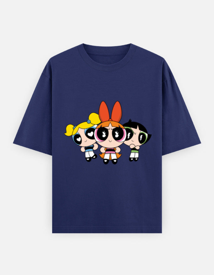 Powerpuff Girls Front & Back Print – Noir & Lin India Royal Blue