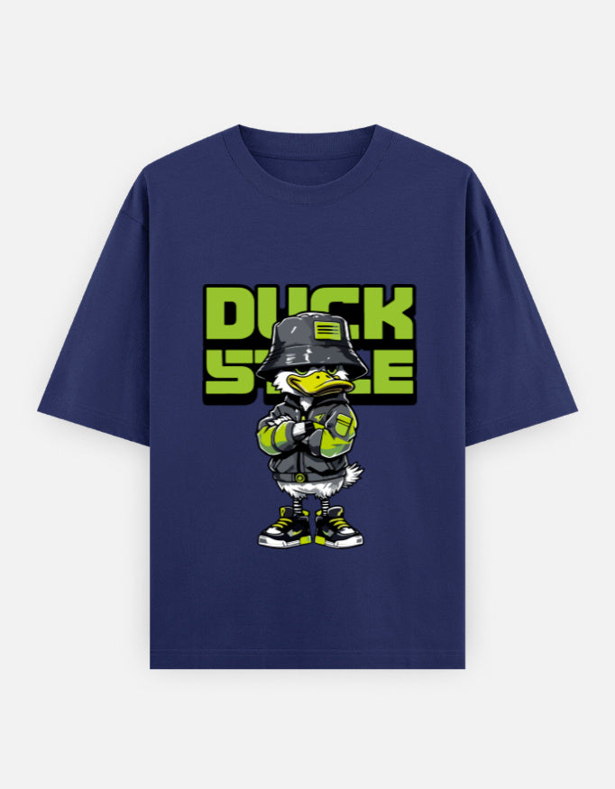 Duck Style Oversized Heavyweight T-Shirt – Noir & Lin India Royal Blue