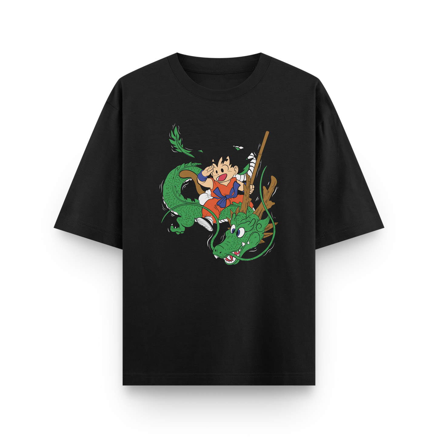 Goku & Shenron Oversized T-Shirt – Noir & Lin India Black
