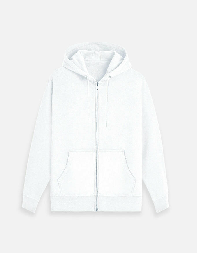 Unisex Zip Hoodie – Noir & Lin India White