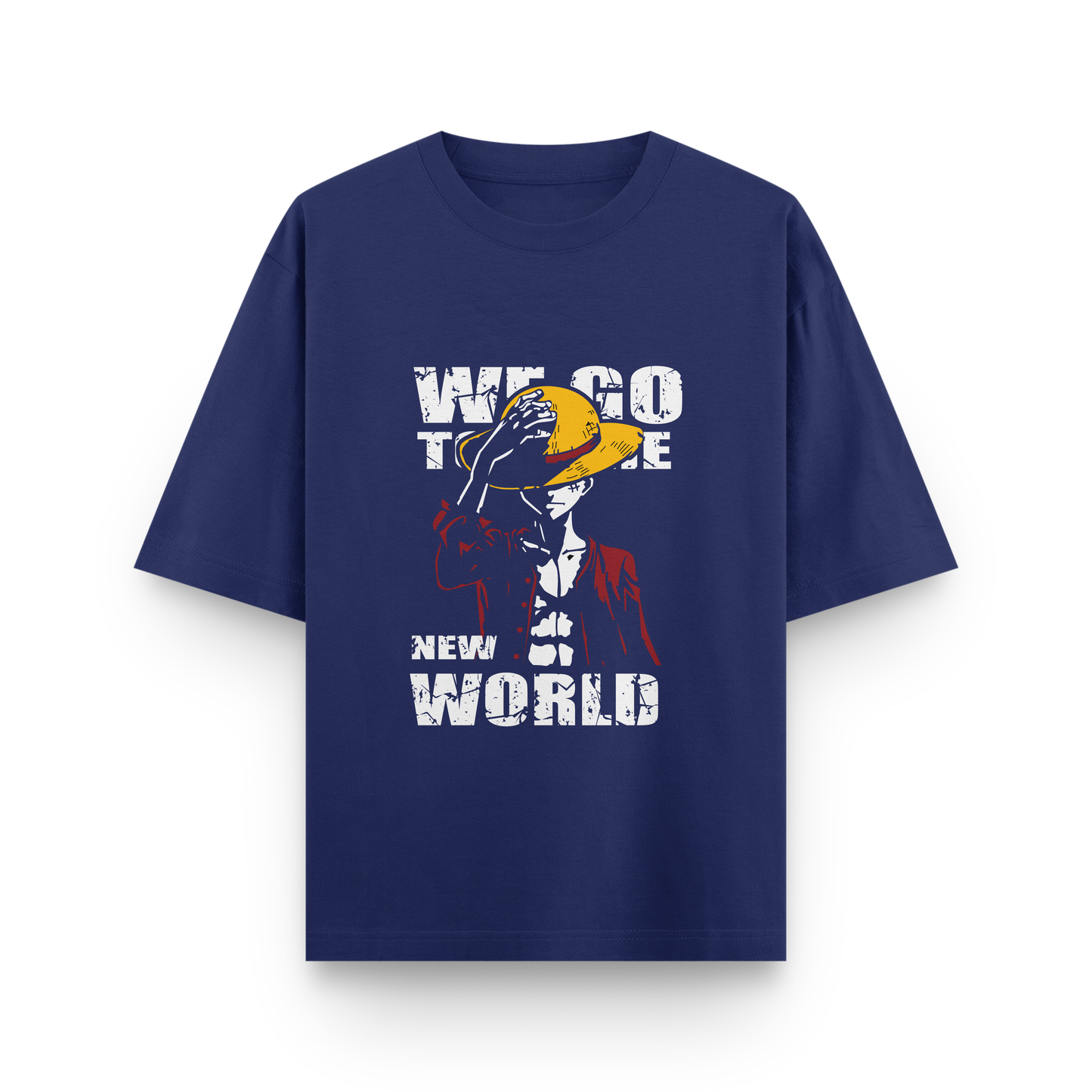 ONE PIECE Front & Back Print Oversized T-Shirt – Noir & Lin India Royal Blue