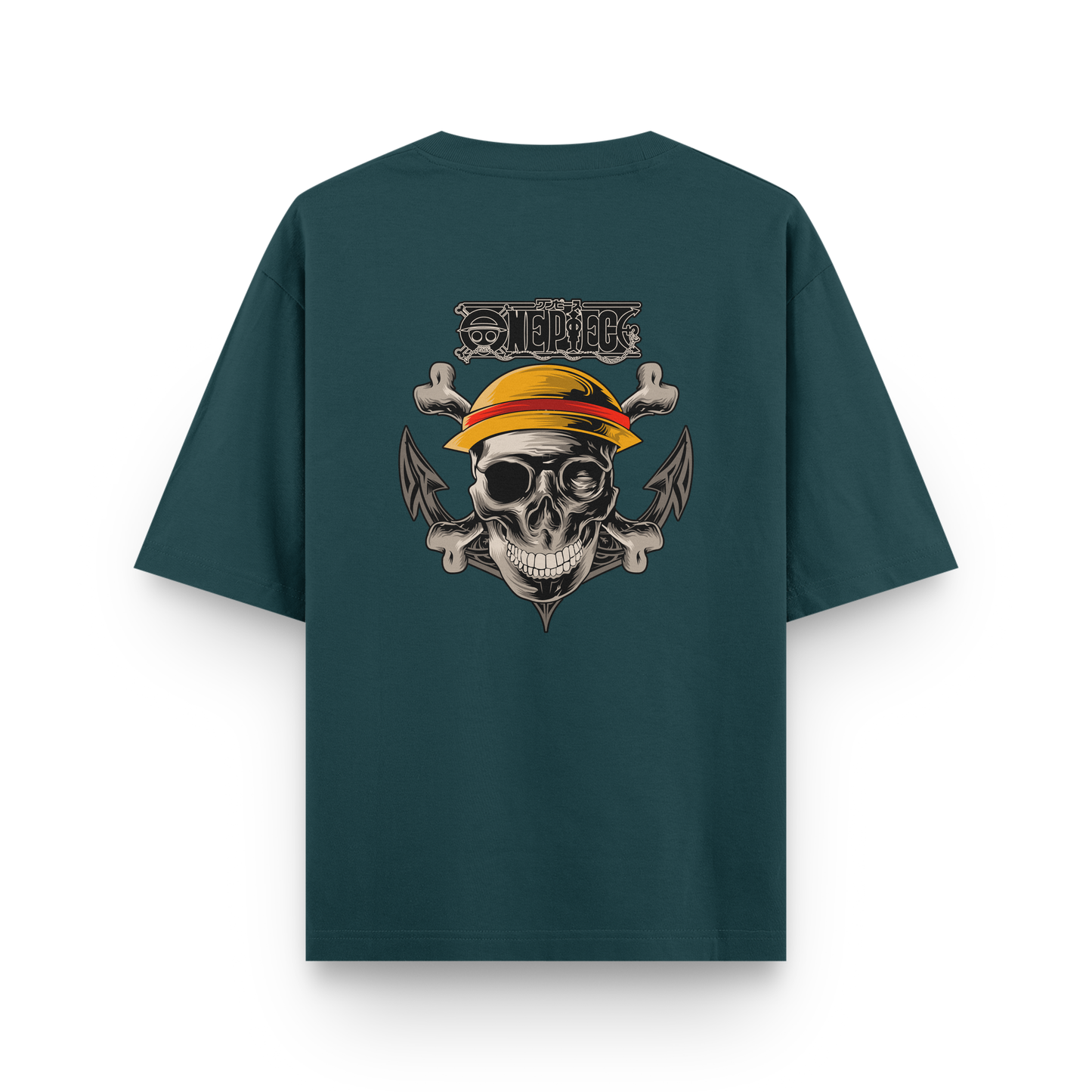 ONE PIECE Front & Back Print Oversized T-Shirt – Noir & Lin India