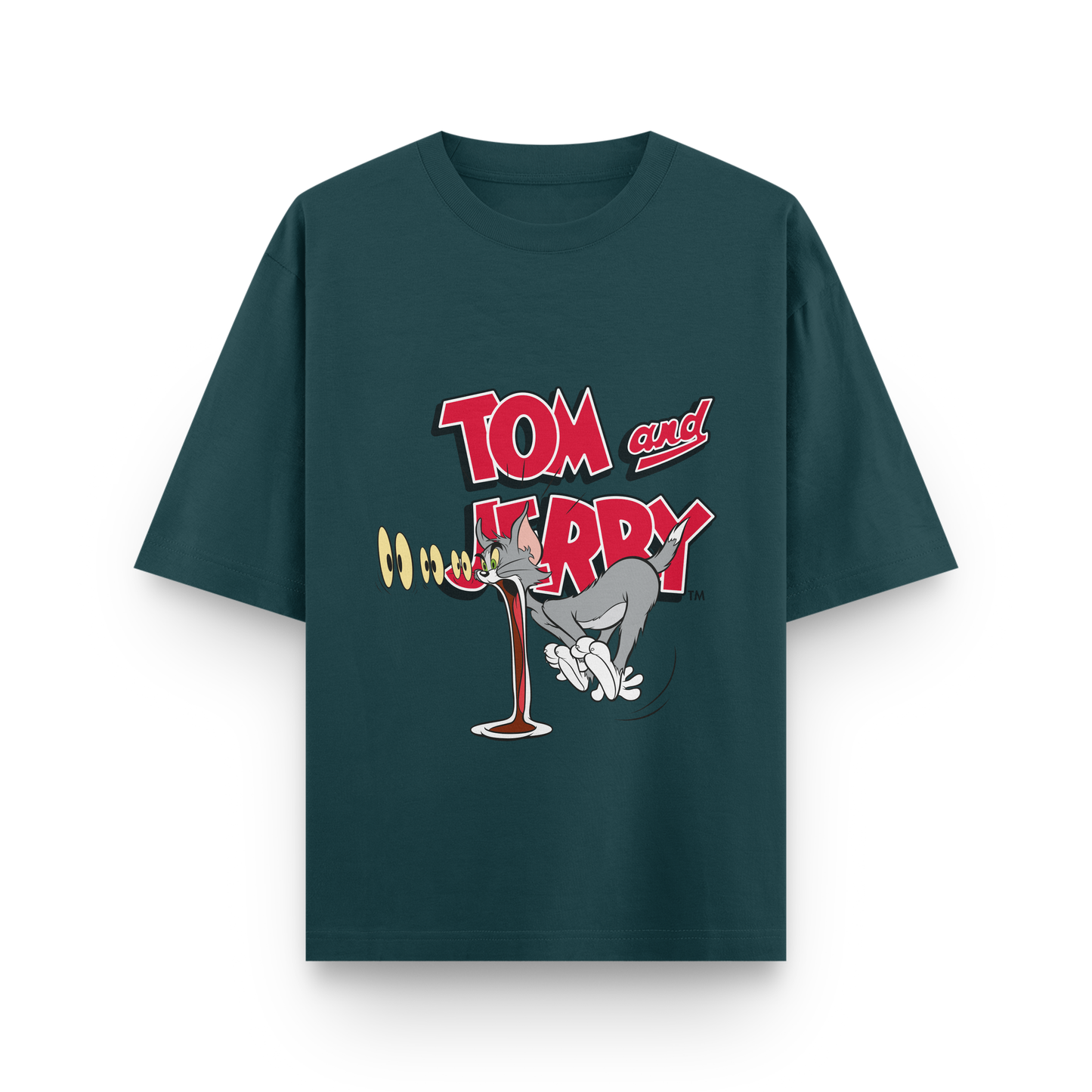 Tom & Jerry Oversized T-Shirt – Noir & Lin India Petrol Blue