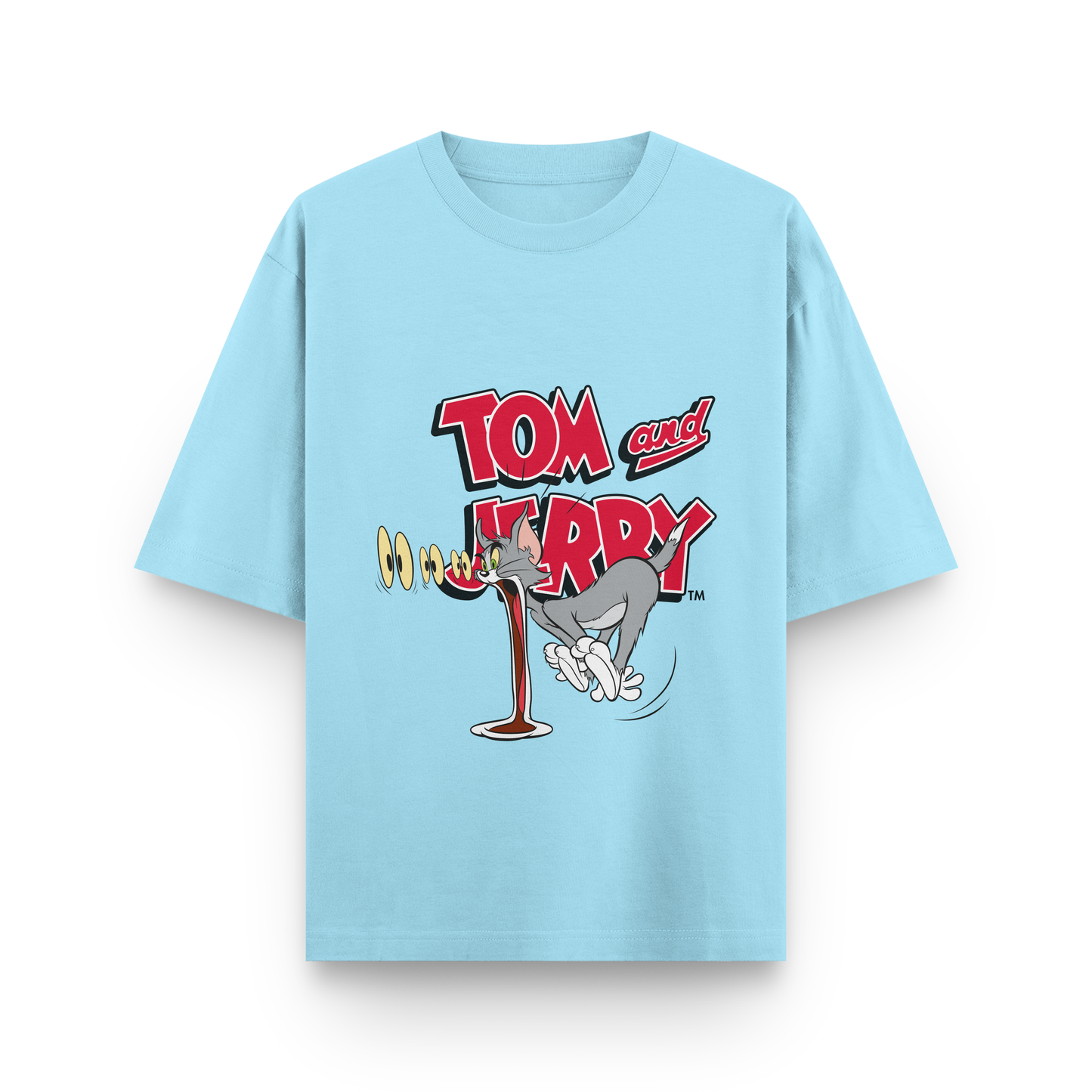 Tom & Jerry Oversized T-Shirt – Noir & Lin India Baby Blue