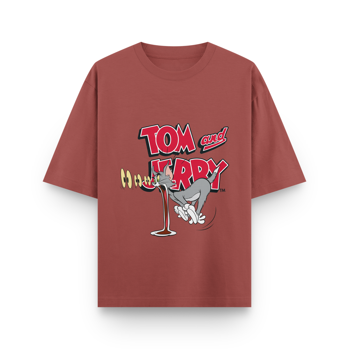 Tom & Jerry Oversized T-Shirt – Noir & Lin India Coral