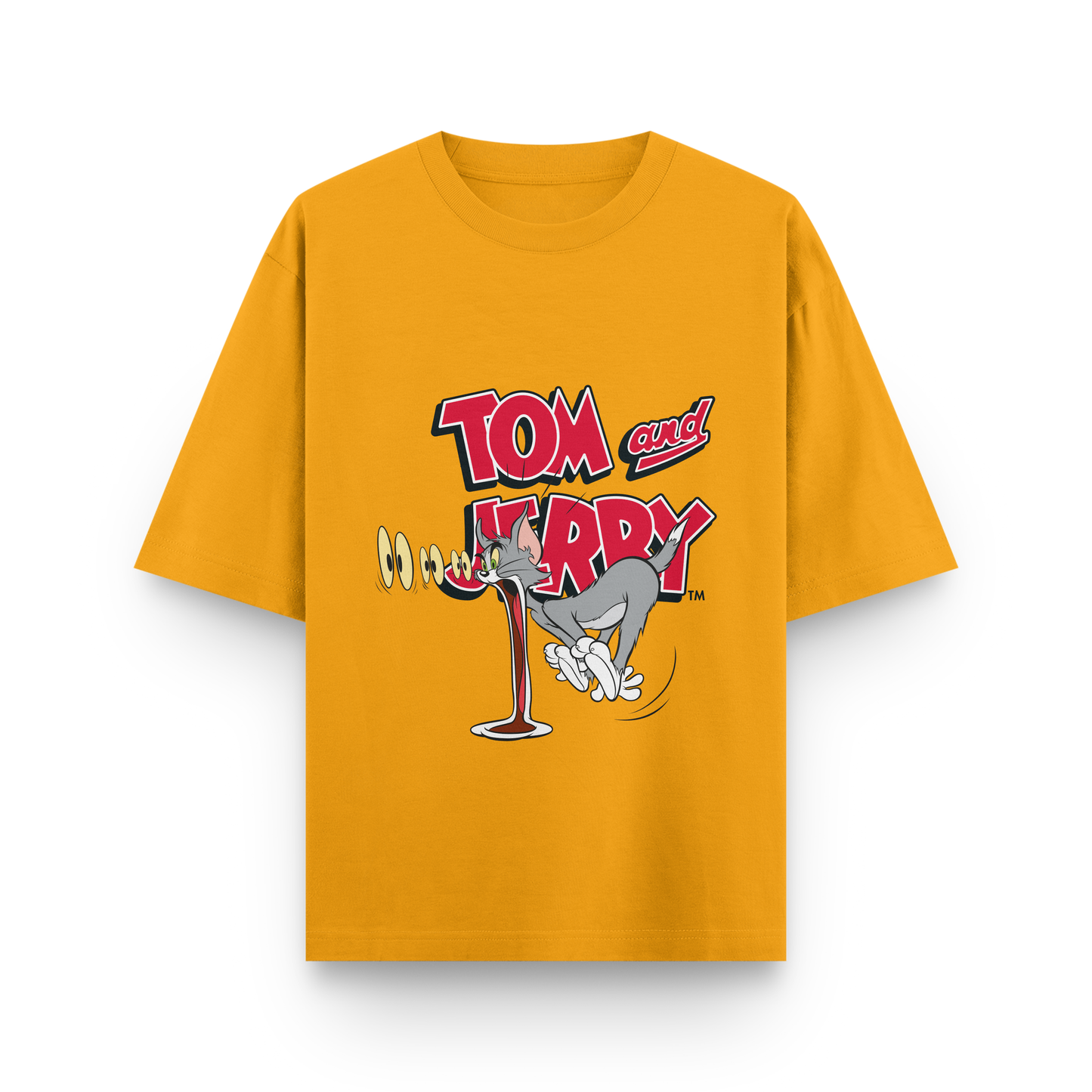 Tom & Jerry Oversized T-Shirt – Noir & Lin India Golden Yellow
