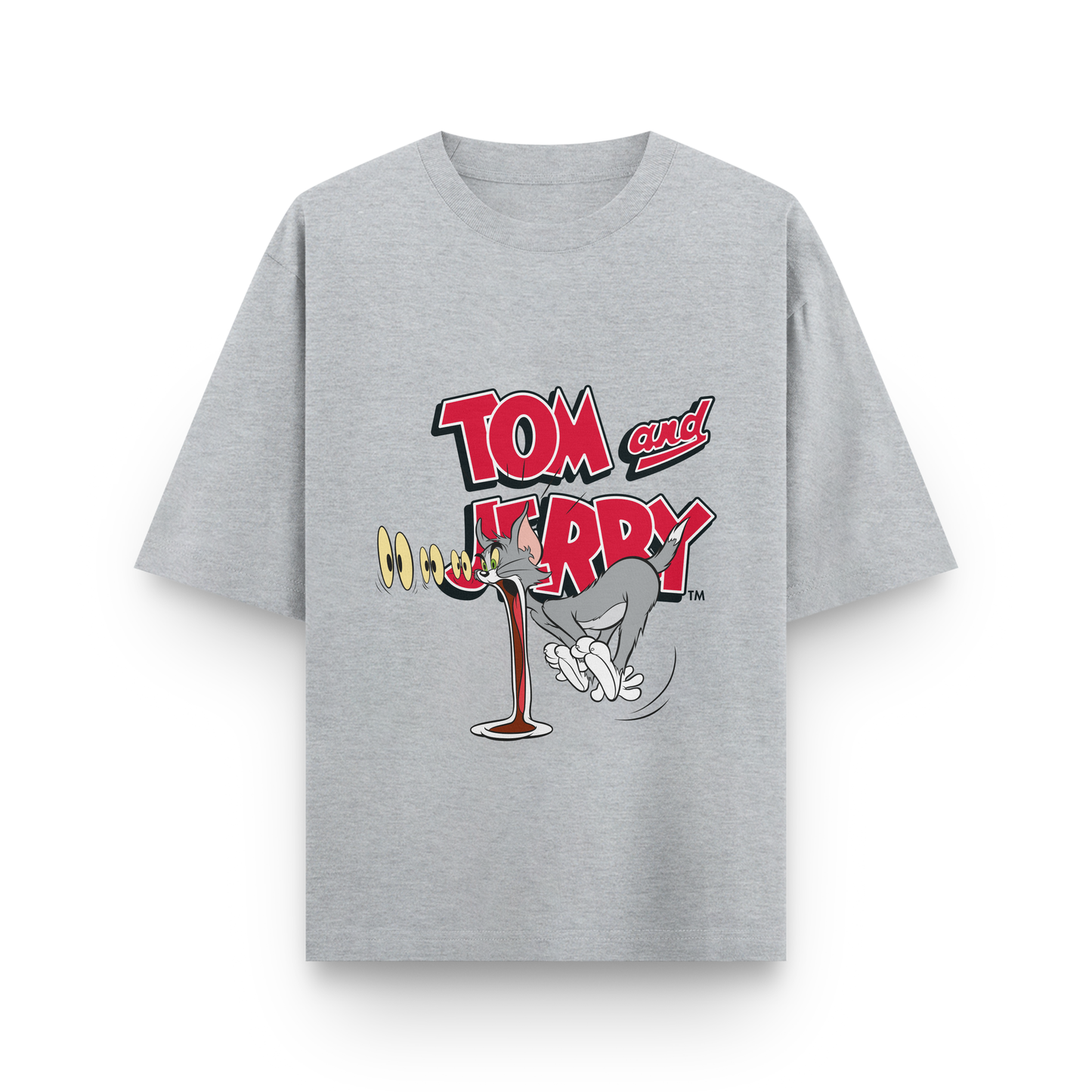 Tom & Jerry Oversized T-Shirt – Noir & Lin India Grey Melange