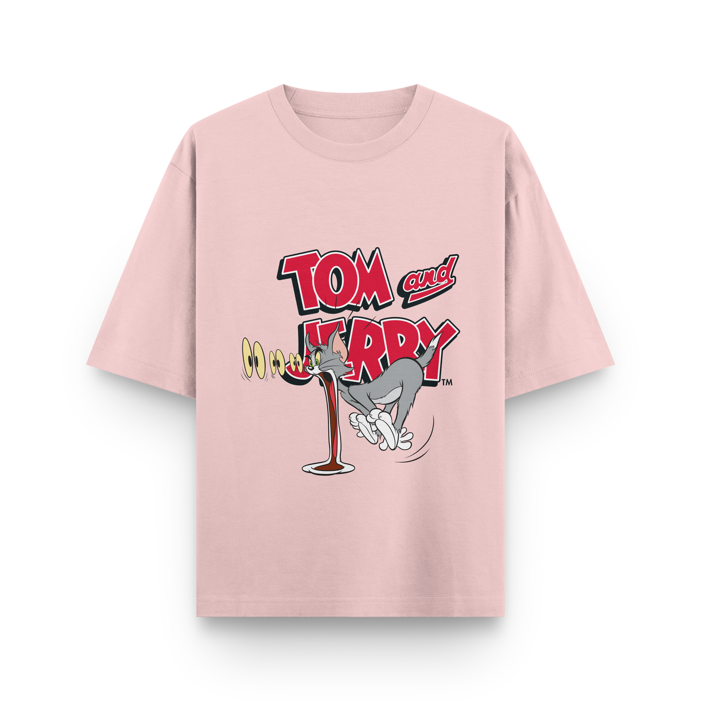 Tom & Jerry Oversized T-Shirt – Noir & Lin India Light Baby Pink