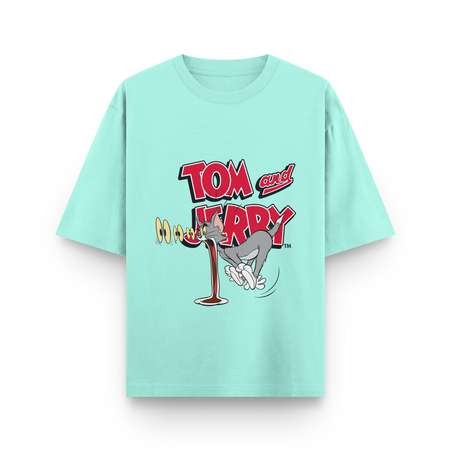Tom & Jerry Oversized T-Shirt – Noir & Lin India Mint