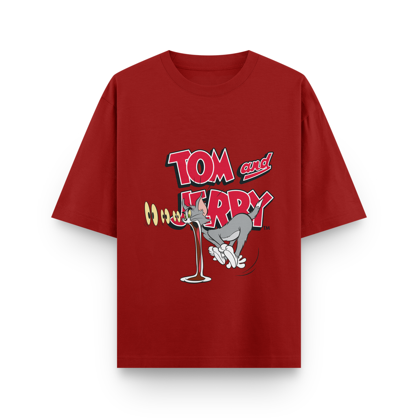 Tom & Jerry Oversized T-Shirt – Noir & Lin India Red