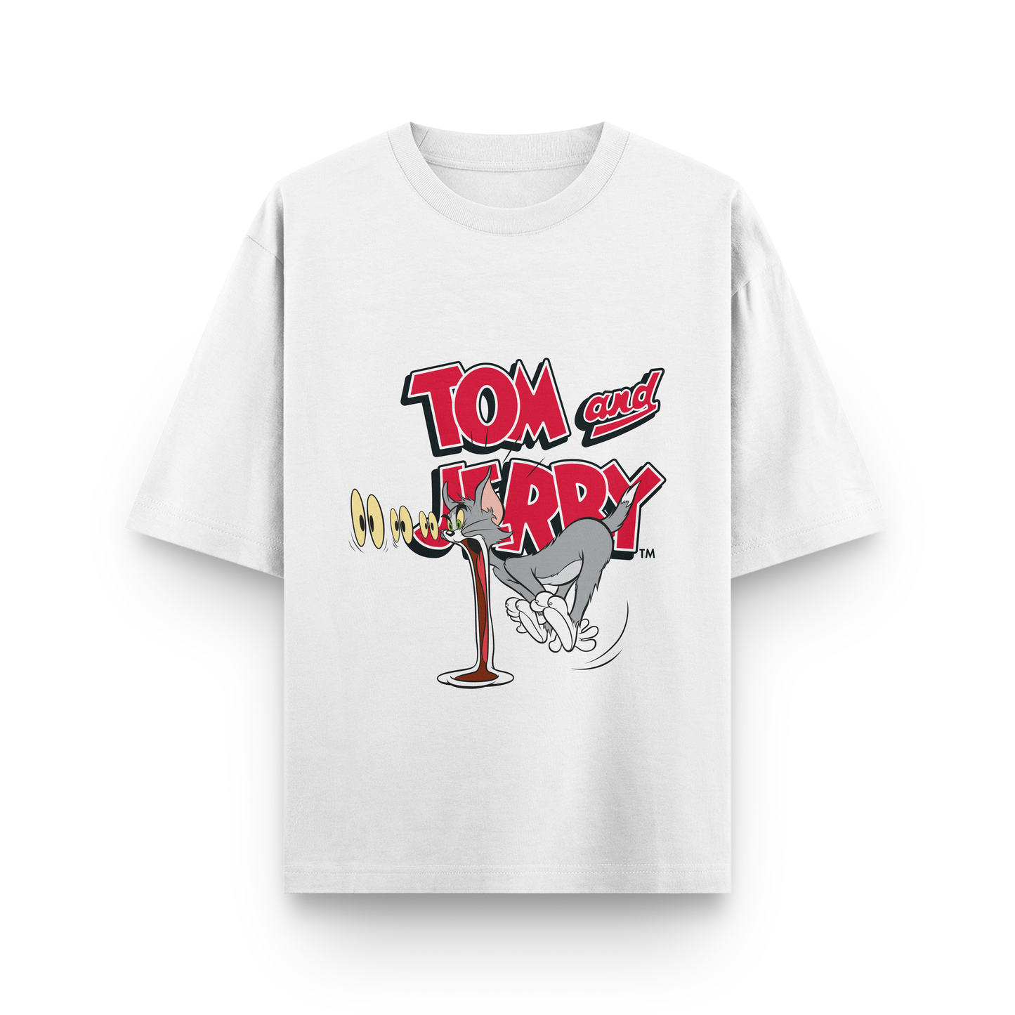 Tom & Jerry Oversized T-Shirt – Noir & Lin India White