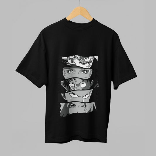 Anime Icons Panel Oversized T-Shirt