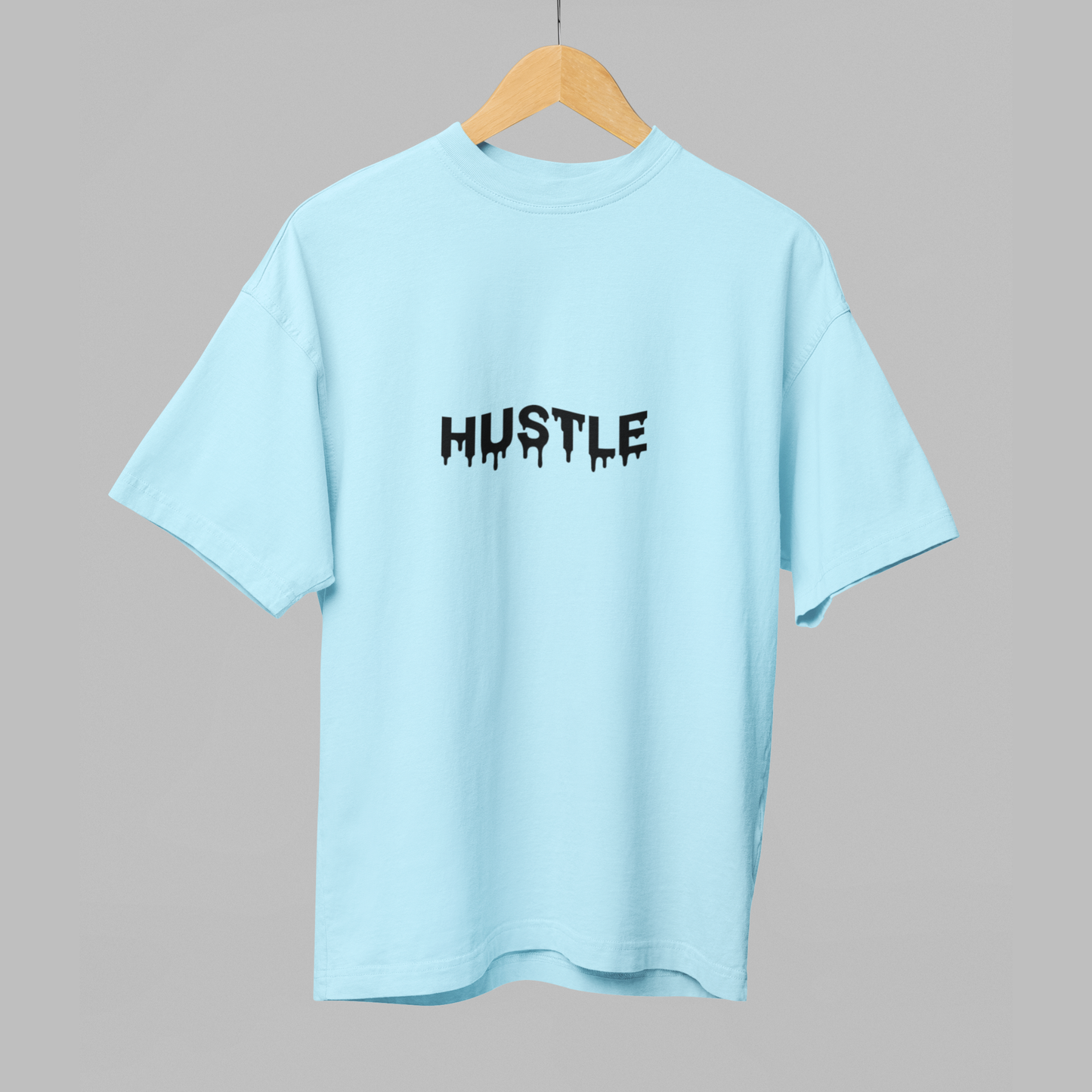 HUSTLE Drip Puff Print– Oversized Terry Tee