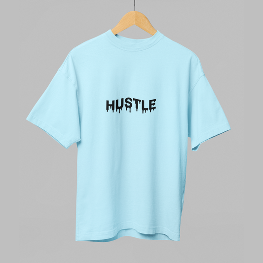 HUSTLE Drip Puff Print– Oversized Terry Tee