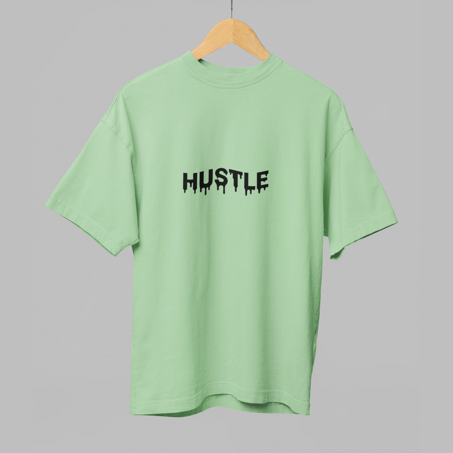 HUSTLE Drip Puff Print– Oversized Terry Tee