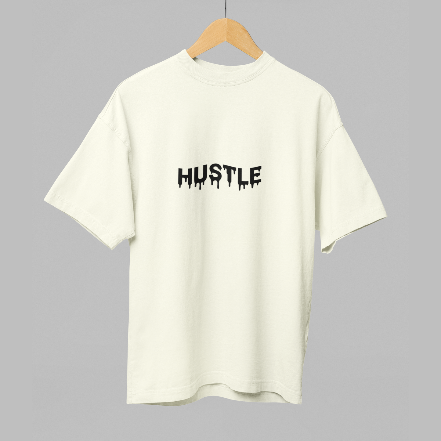 HUSTLE Drip Puff Print– Oversized Terry Tee