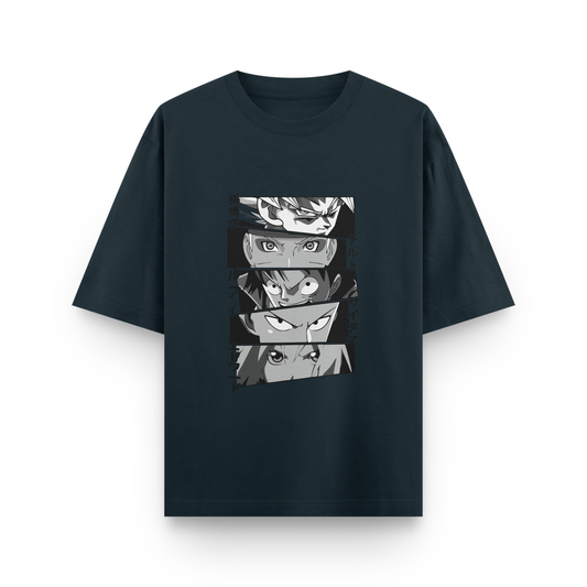 Anime Icons Panel Oversized T-Shirt.