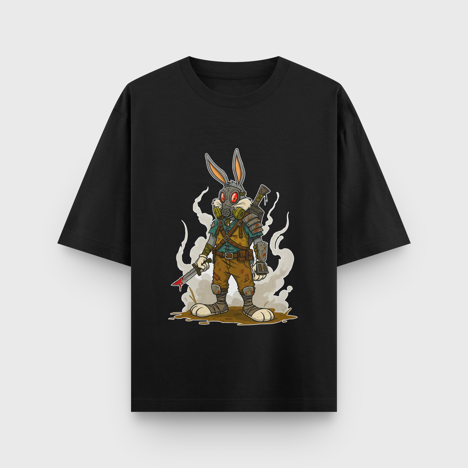 Apocalypse Bunny Oversized Tee – Noir & Lin India Black