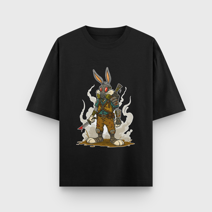 Apocalypse Bunny Oversized Tee – Noir & Lin India Black