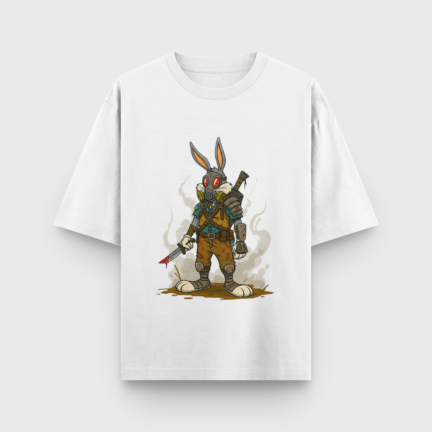 Apocalypse Bunny Oversized Tee – Noir & Lin India White