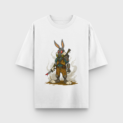 Apocalypse Bunny Oversized Tee – Noir & Lin India White