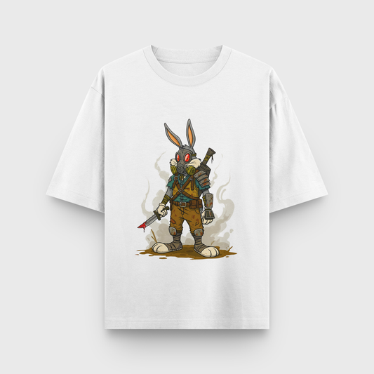 Apocalypse Bunny Oversized Tee – Noir & Lin India White