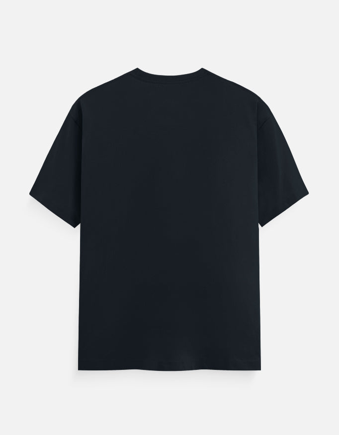 Noir & Lin First Edition Stamp Tee in Navy Blue, back view