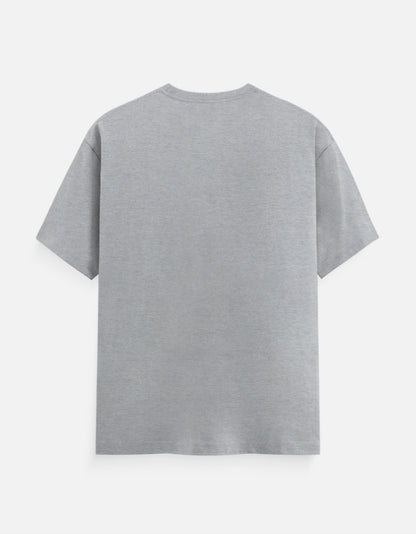 Noir & Lin DISCIPLINE Graphic T-Shirt in Grey Melange - back view