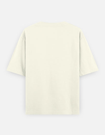 Noir & Lin Offline Club Oversized Graphic Tee in Off White - back view