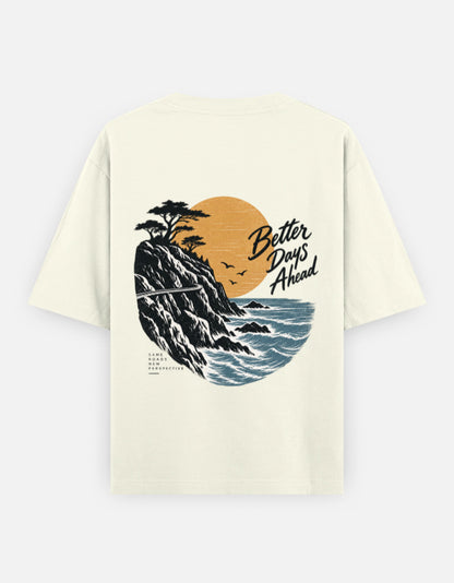 Better Days Ahead — Oversized Tee - Back view | Noir & Lin