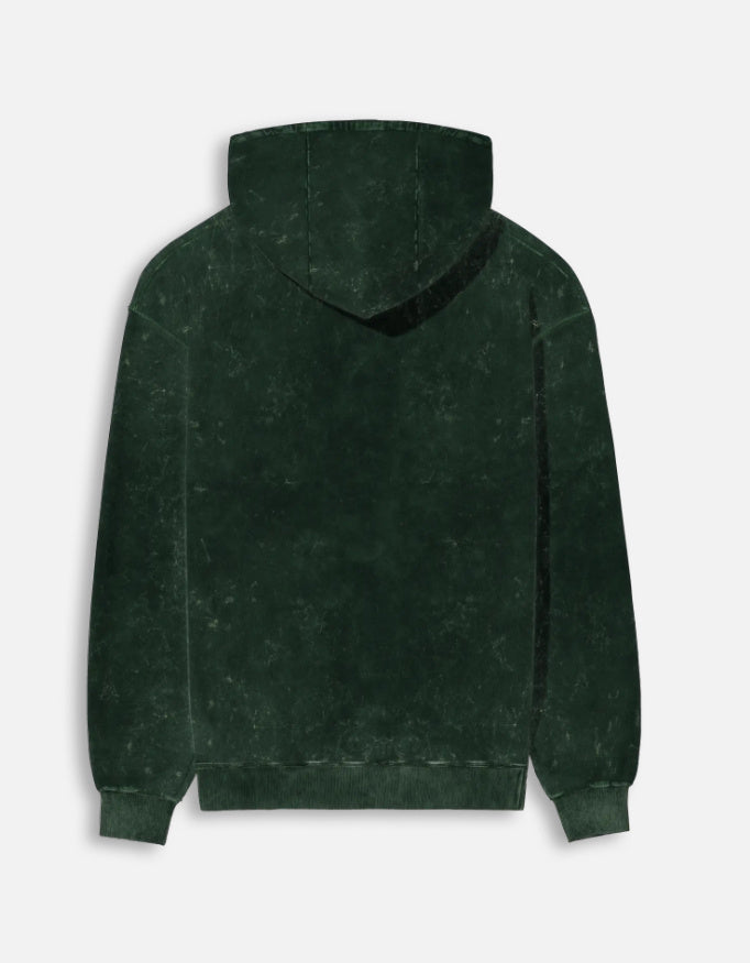 Noir & Lin Classic Acid Washed Hoodie - Bottle Green | Noir & Lin