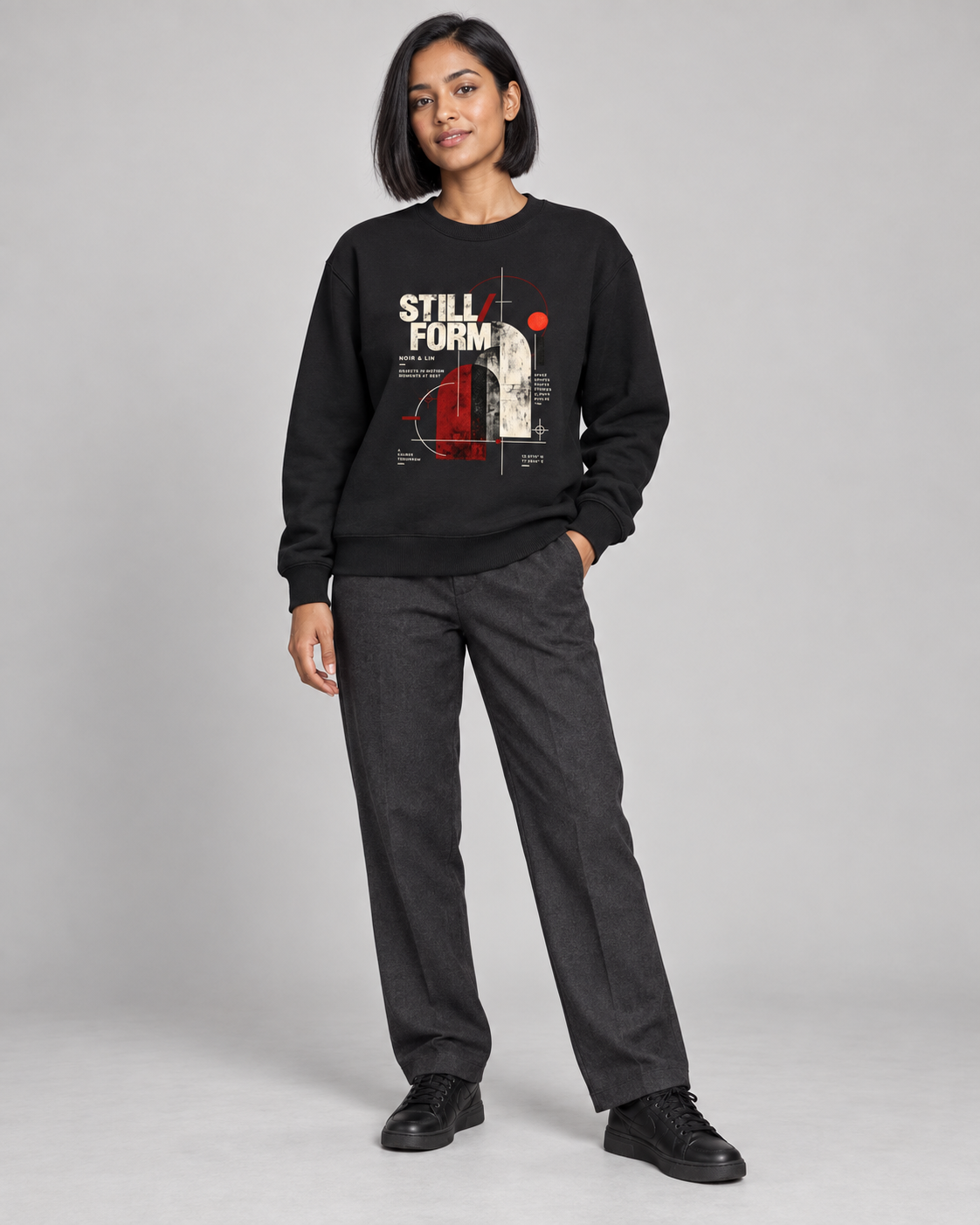 Noir & Lin Still Form Sweatshirt in Black - lifestyle mockup