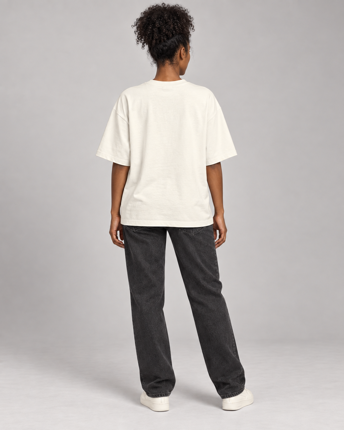 Noir & Lin Offline Club Oversized Graphic Tee in Off White - lifestyle mockup