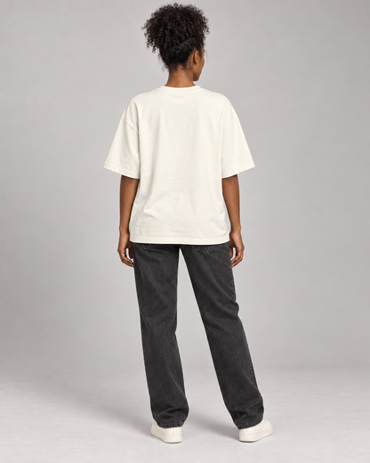 Noir & Lin Offline Club Oversized Graphic Tee in Off White - lifestyle mockup